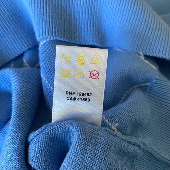 Greg Norman Golf Sweater Vest Men L Blue Quilted Diamond Pima Cotton Grandpa - Picture 5 of 7